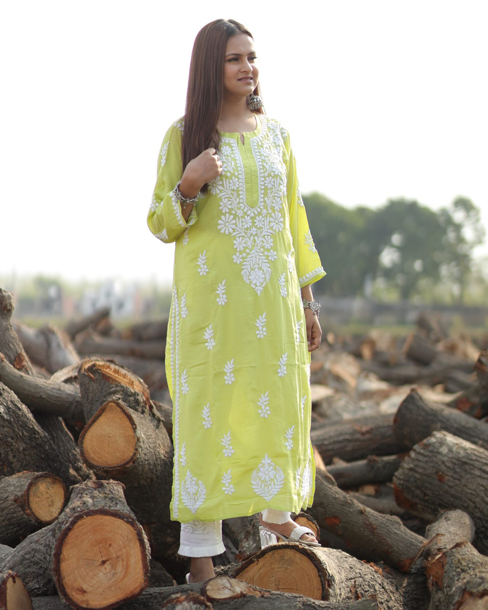 Parrot Green Yellow Kurtis Online Shopping for Women at Low Prices