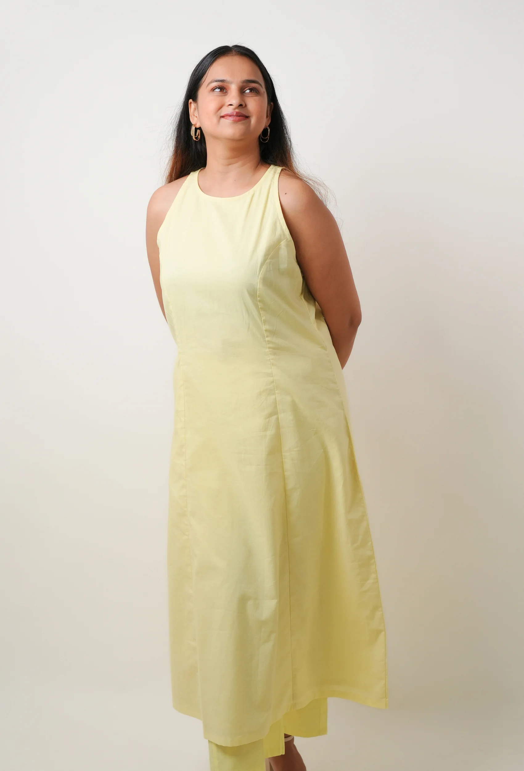 Yellow Haze Cotton Kurta with Pants - Set of 2 - Image 4
