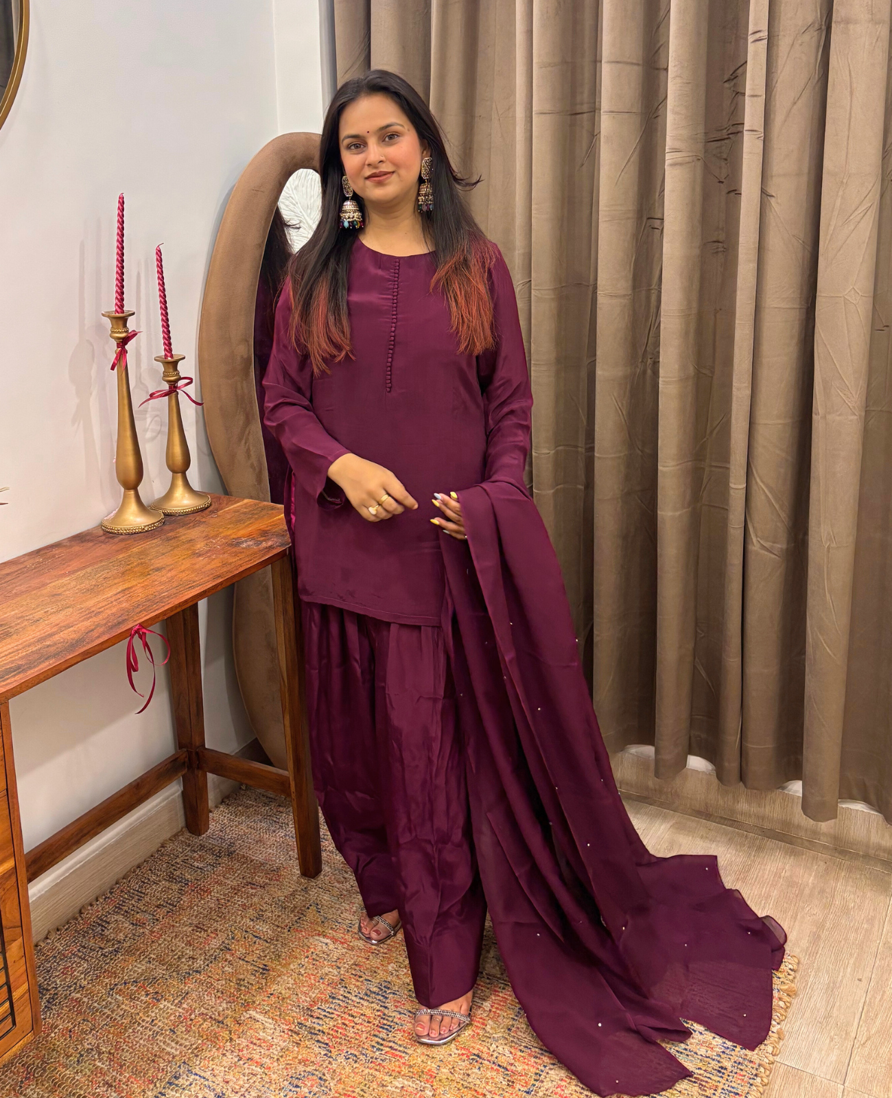 Mulberry Pakistani Farshi Salwar Kameez-Set of 3