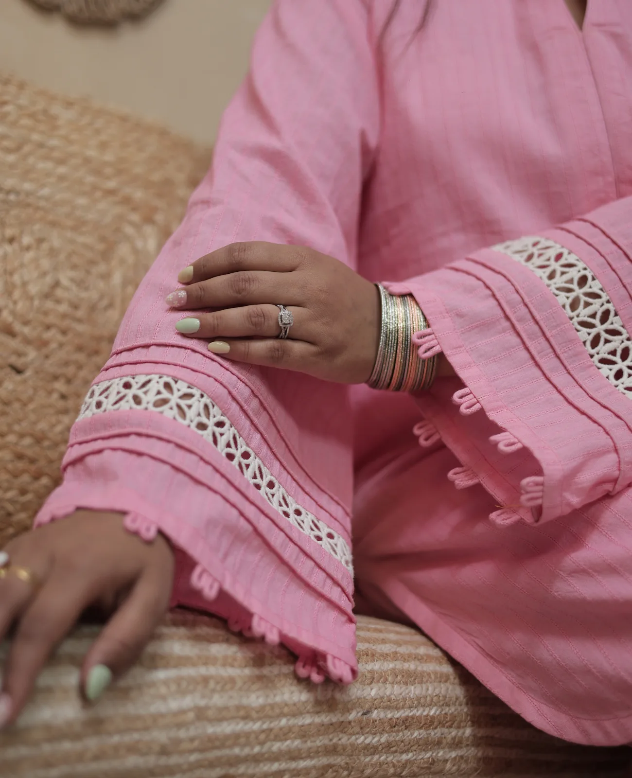 Mehak Pure Cotton Solid Kurta Set with Farshi Salwar - Set of 2 - Image 7